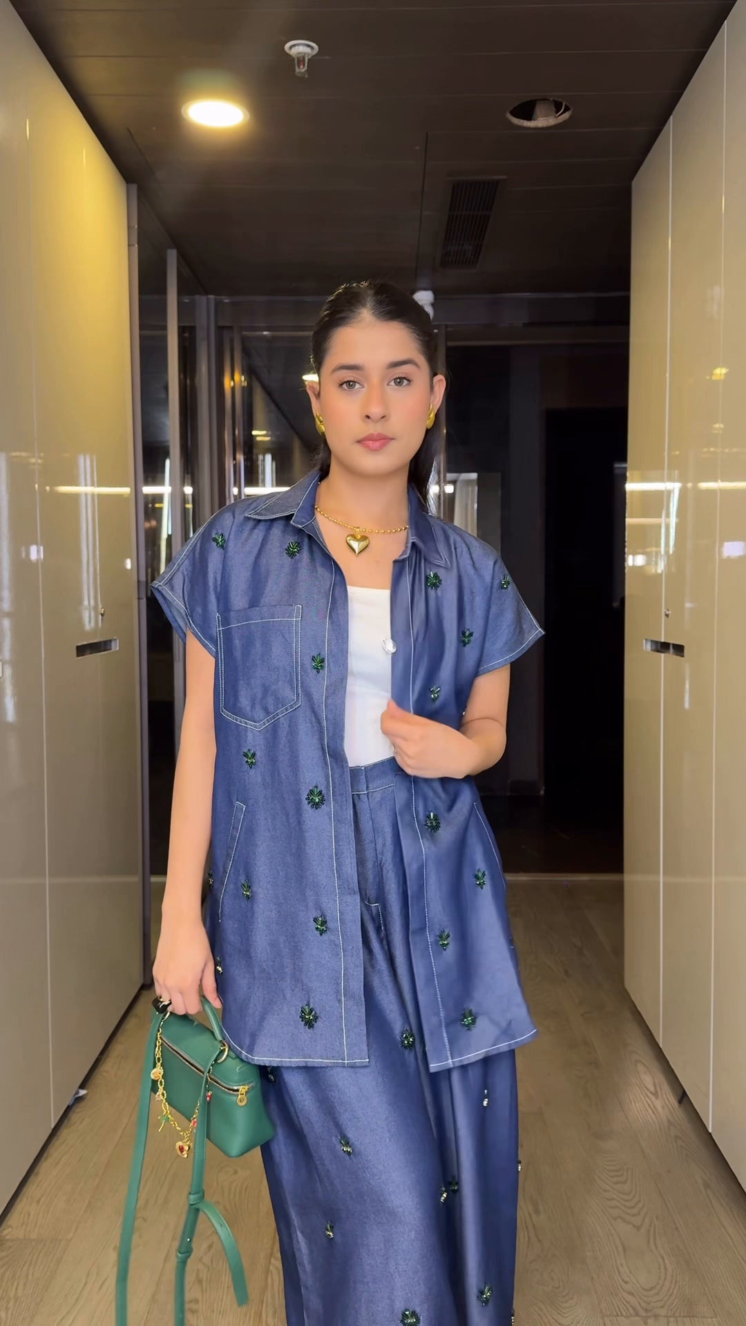 Aveline Denim Co-ord Set (As Seen on Rhea Kalra)