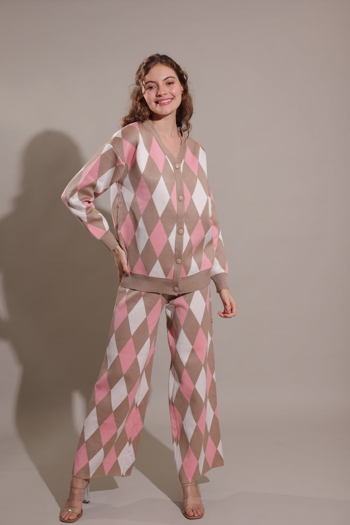 Dutch Coord Set (Pink & Grey)