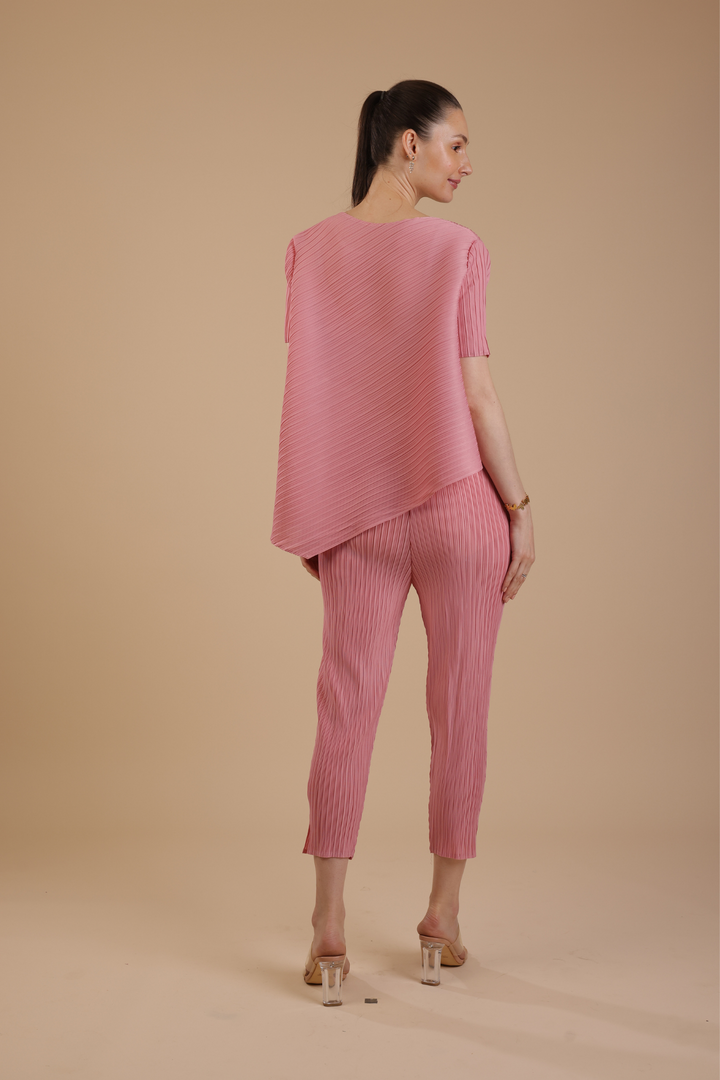 Hector Pleated Coord set (Salmon Pink)
