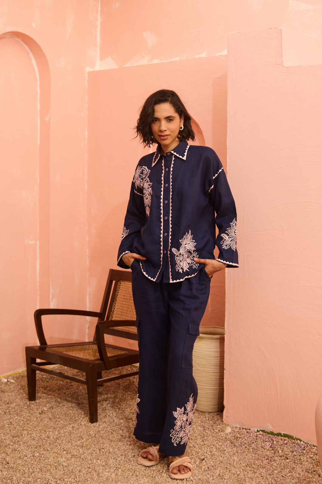 Janice Coord Set (Navy Blue)