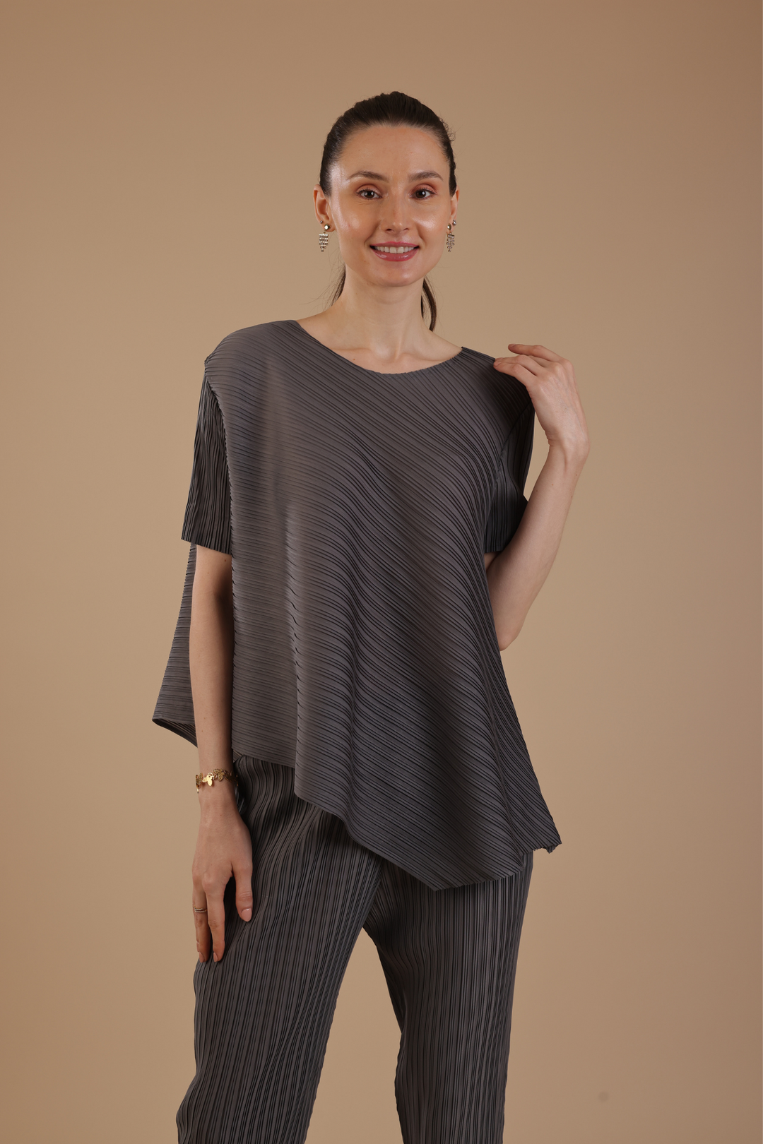 Hector Pleated Coord set (Iron)