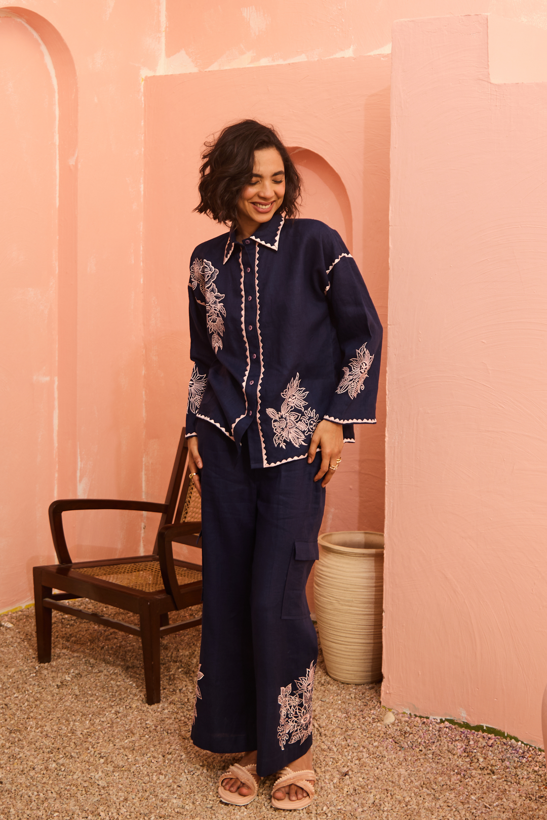 Janice Coord Set (Navy Blue)