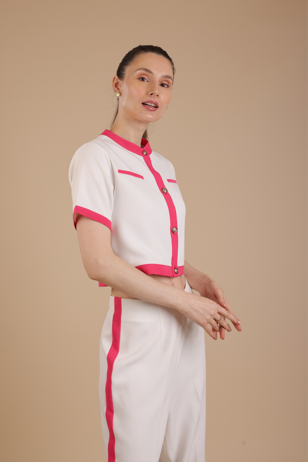 Bordeaux Coord Set (White)