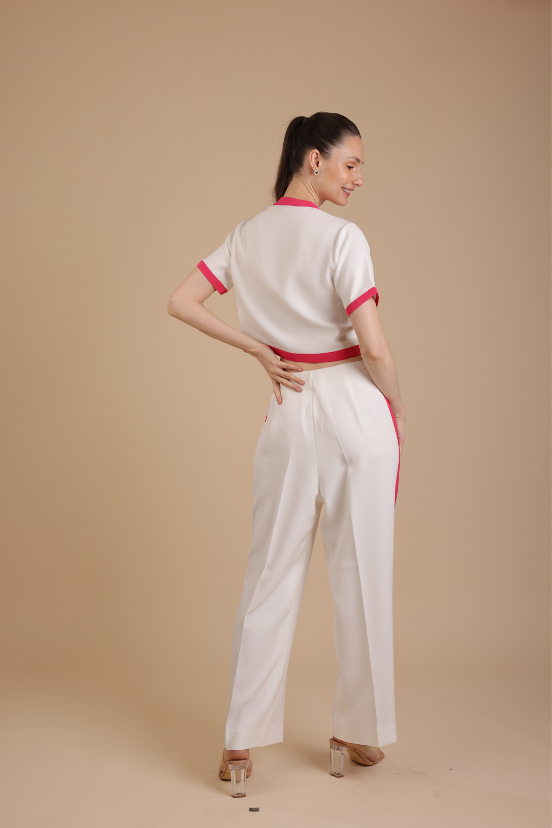 Bordeaux Coord Set (White)