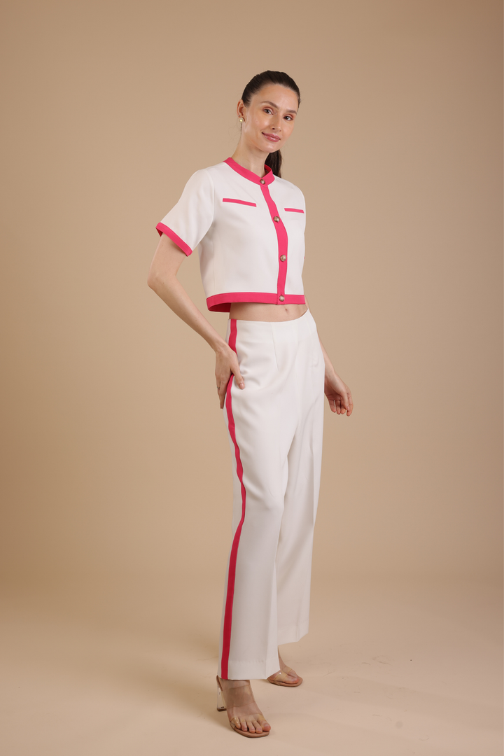 Bordeaux Coord Set (White)