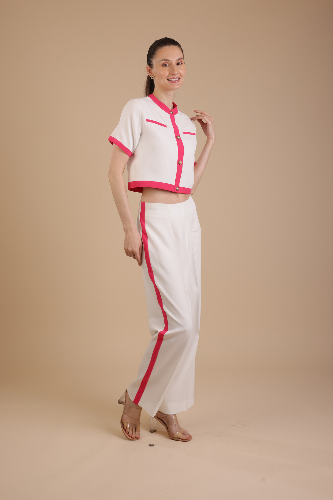 Bordeaux Coord Set (White)