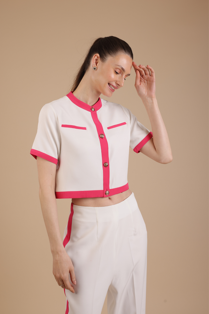 Bordeaux Coord Set (White)