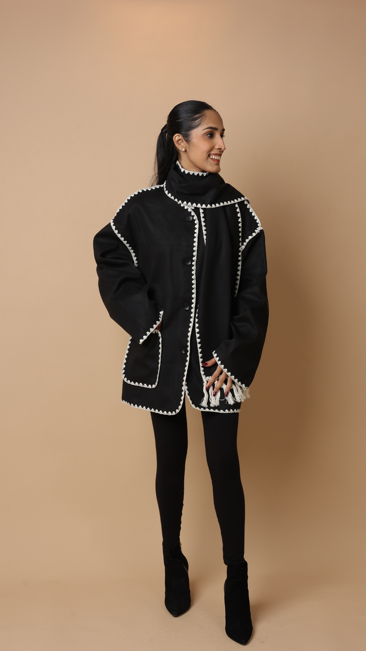 Velora Coat with Scarf (Grey)