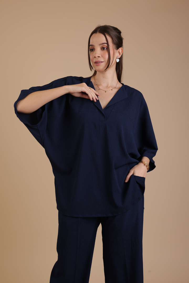 Toluouse Coord Set (Navy Blue)