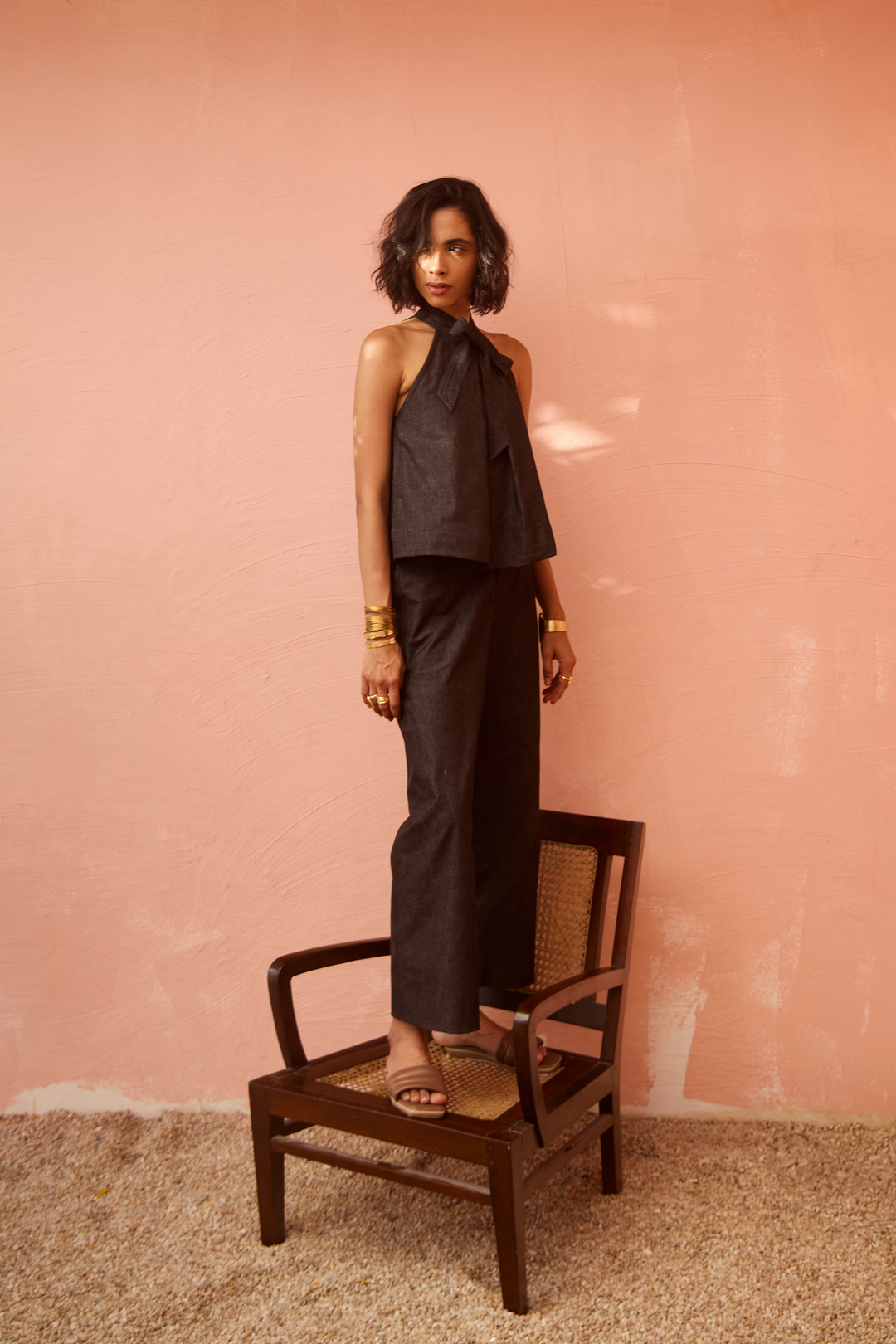 Nomad Denim Coord Set (Black)