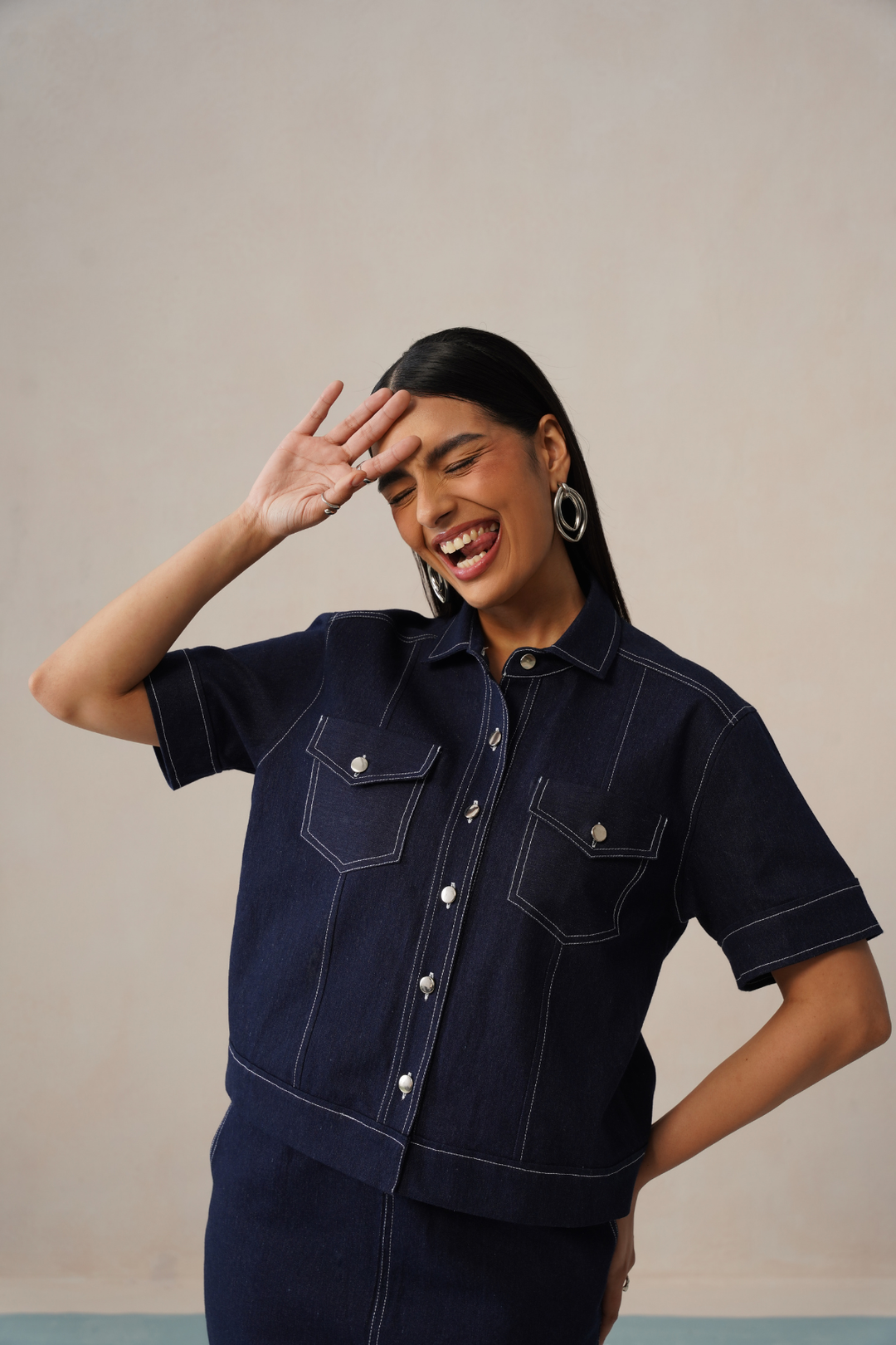 Midnight Stitch Denim Co-ord Set