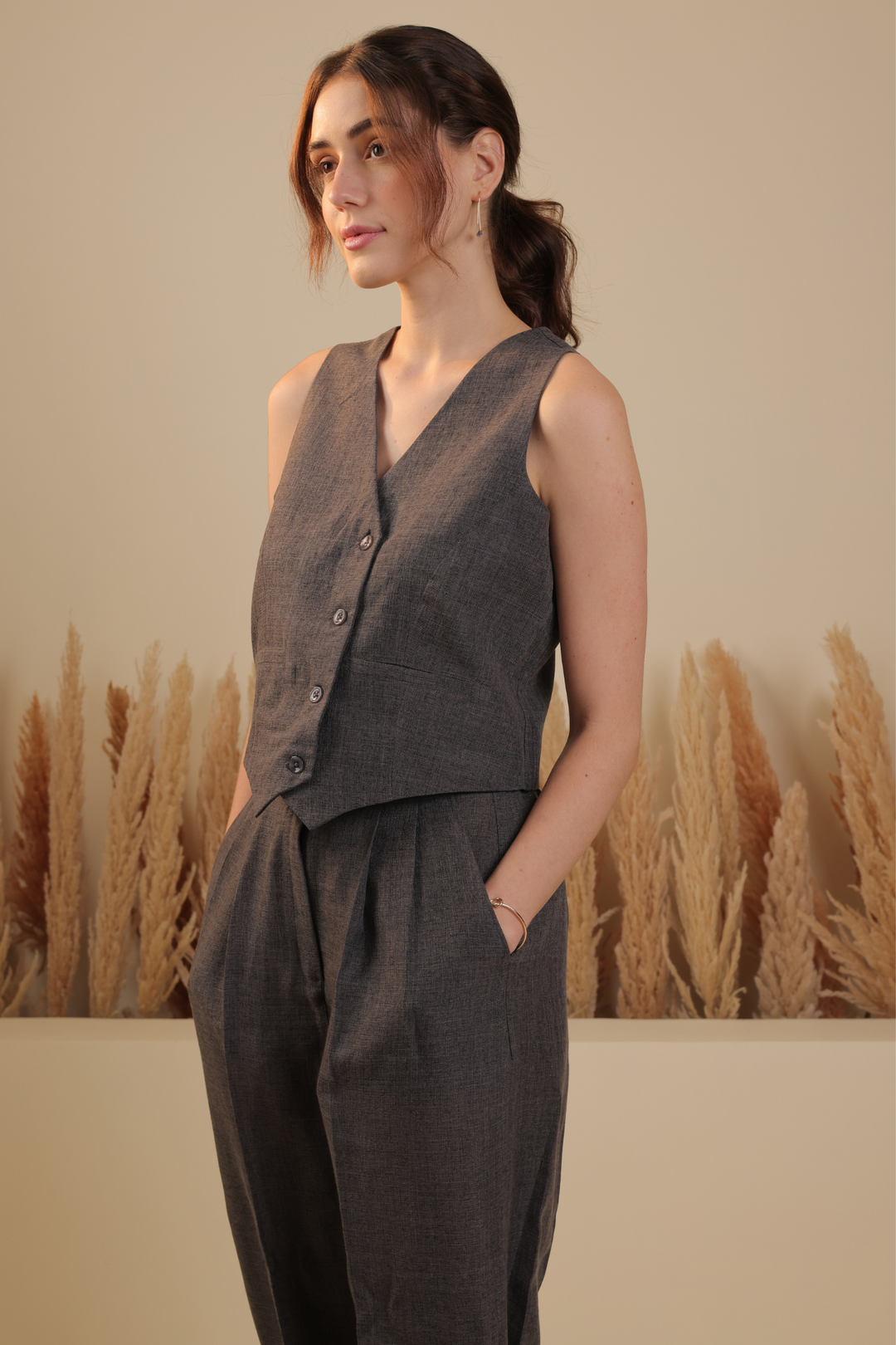 Camille Coord Set (Stone Grey)