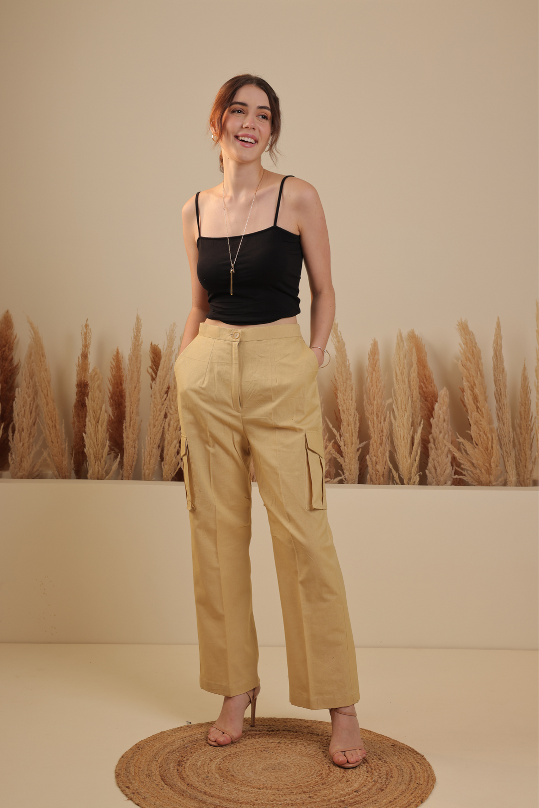 Carly Cargo Pants (Ecru)