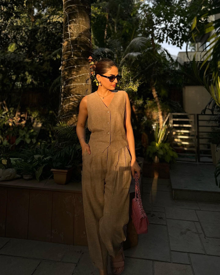 Camille Coord Set - Sand (As Seen On Mehak Bakshi)