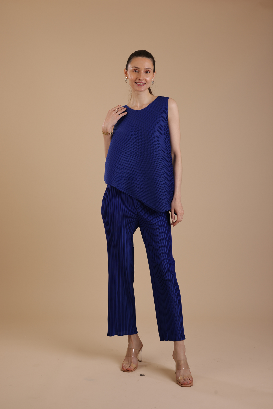 Murcia Pleated Coord Set (Royal Blue)