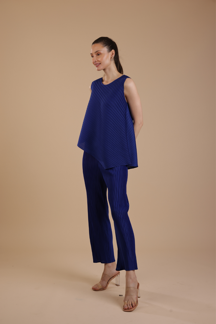 Murcia Pleated Coord Set (Royal Blue)