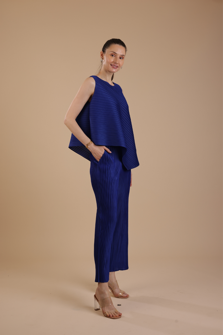Murcia Pleated Coord Set (Royal Blue)