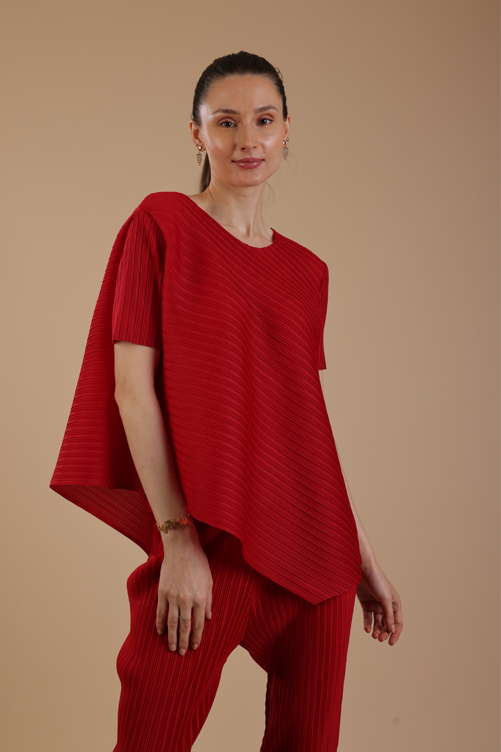 Hector Pleated Coord set (Red)