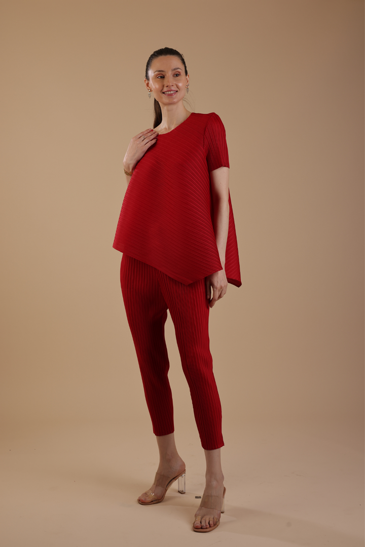 Hector Pleated Coord set (Red)