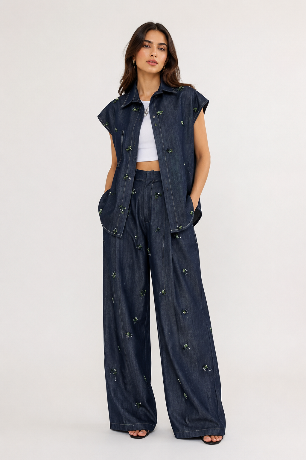 Aveline Denim Co-ord Set (As Seen on Seher Kochhar)