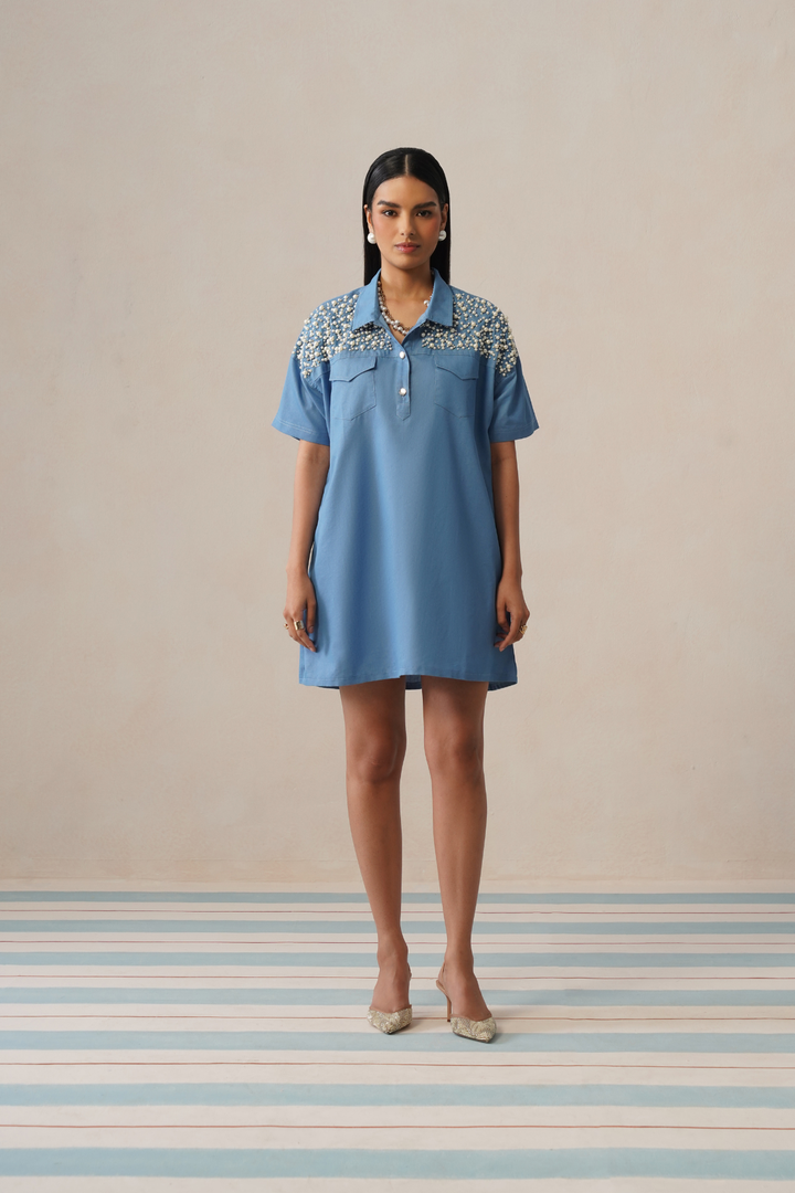 Luna Pearl Denim Dress