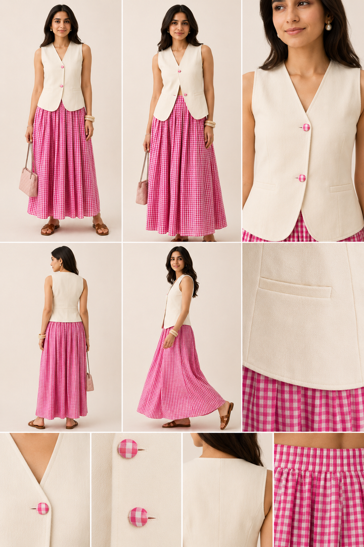 Firenze Gingham Co-ord Set (As Seen On Sneha Adwani)
