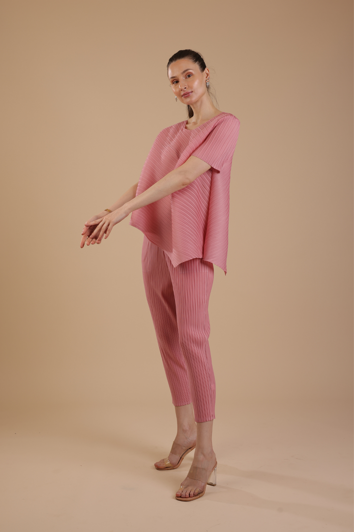Hector Pleated Coord set (Salmon Pink)