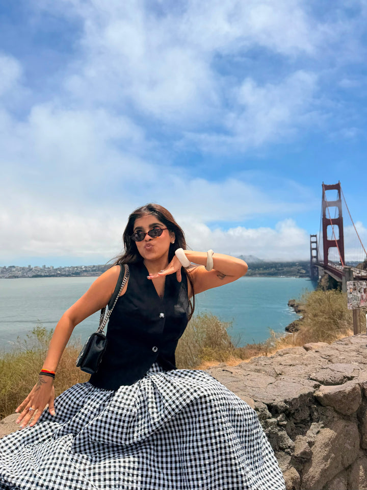 Firenze Gingham Coord Set - Black (As Seen on Kamya Gupta)