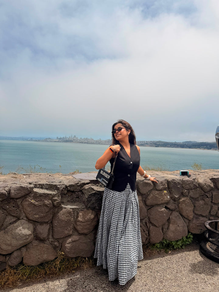 Firenze Gingham Coord Set - Black (As Seen on Kamya Gupta)