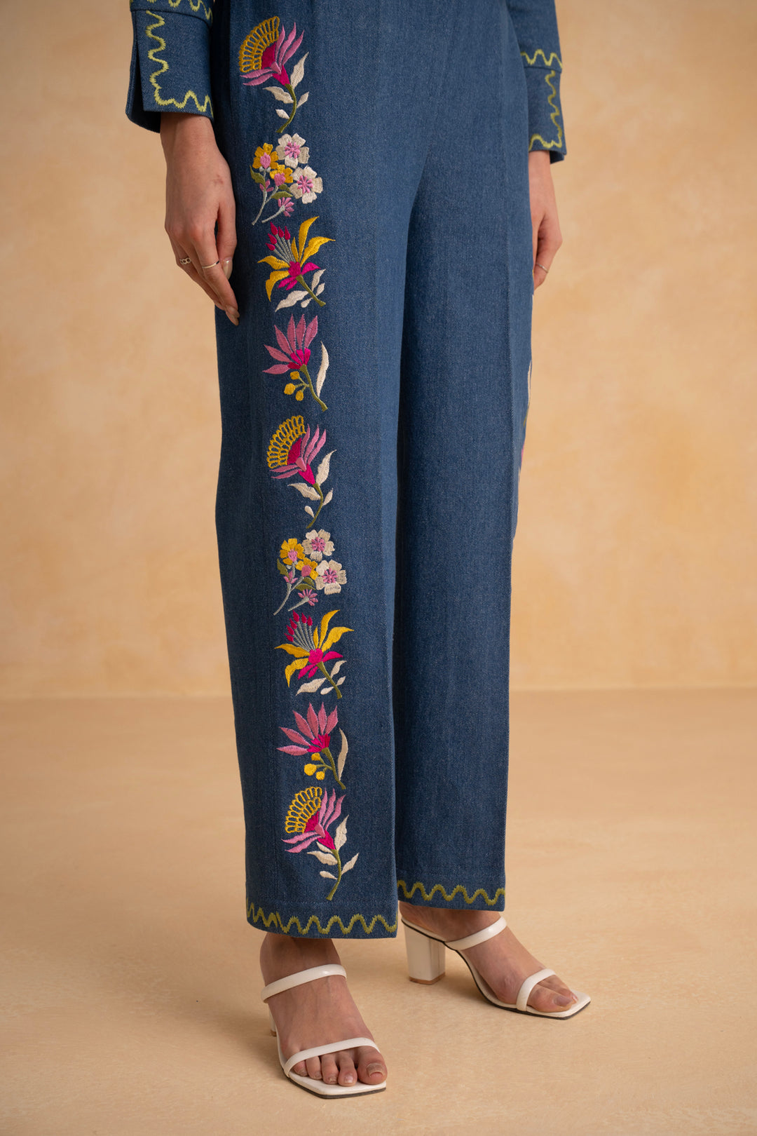 Megan Co-ord Set (Full Sleeves) - Indigo Blue