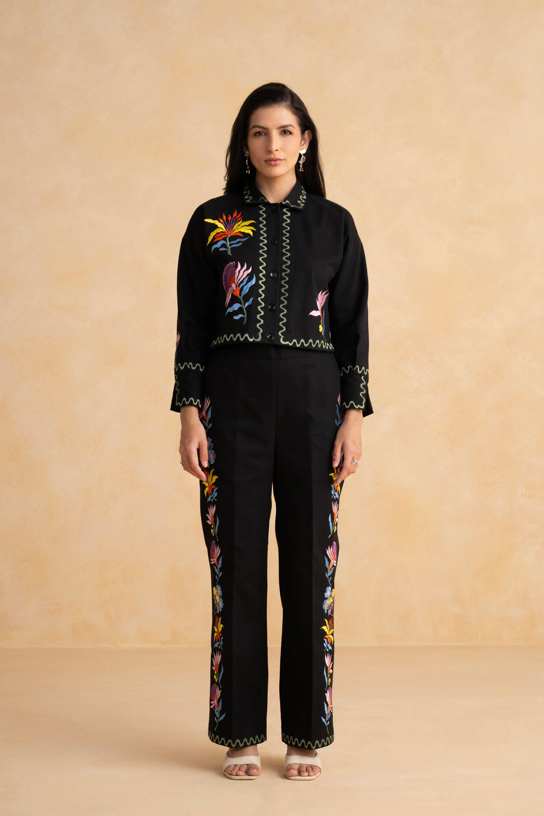 Megan Coord Set (Full Sleeves) - Black