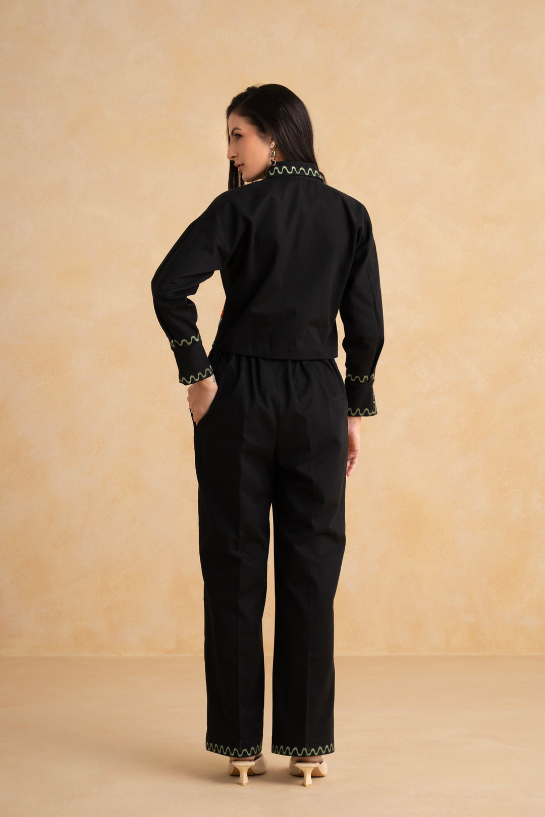 Megan Coord Set (Full Sleeves) - Black