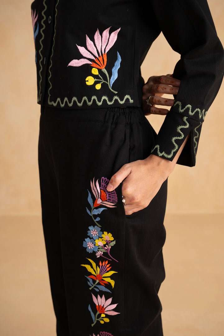 Megan Coord Set (Full Sleeves) - Black