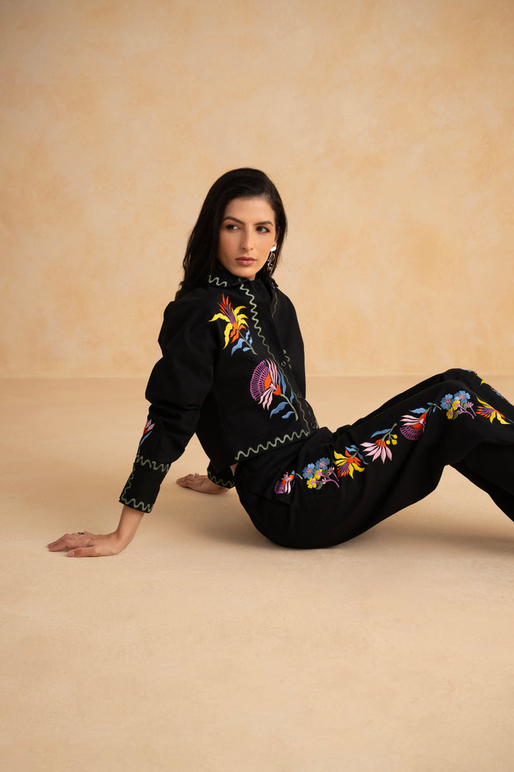 Megan Coord Set (Full Sleeves) - Black