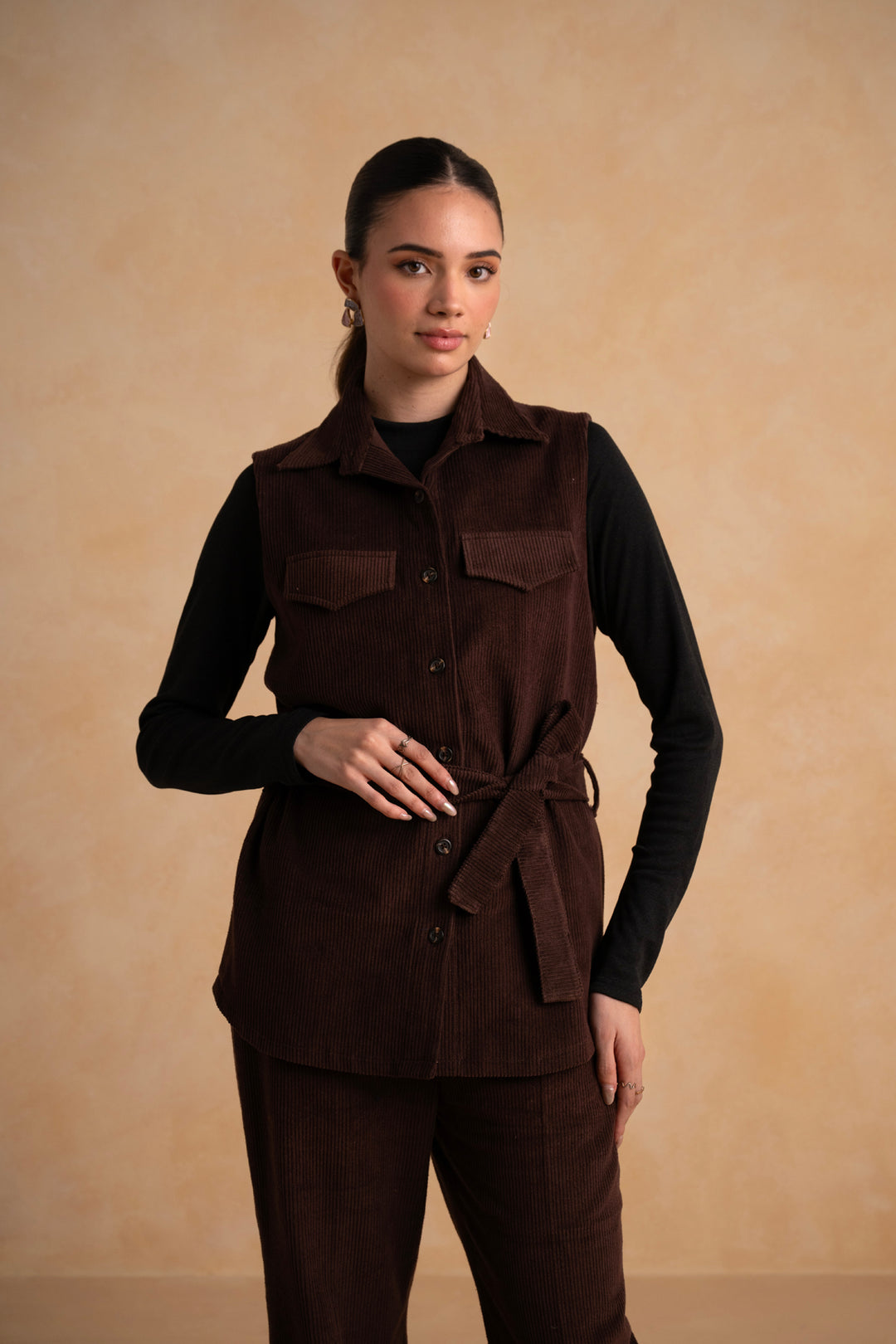 Cordelia Corduroy Co-ord Set (Red Brown)
