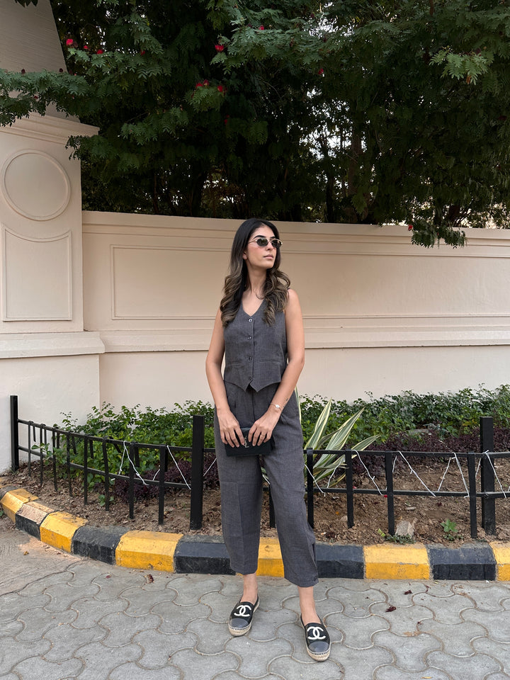 Camille Coord Set - Stone Grey (As Seen On Rhea Kapoor)