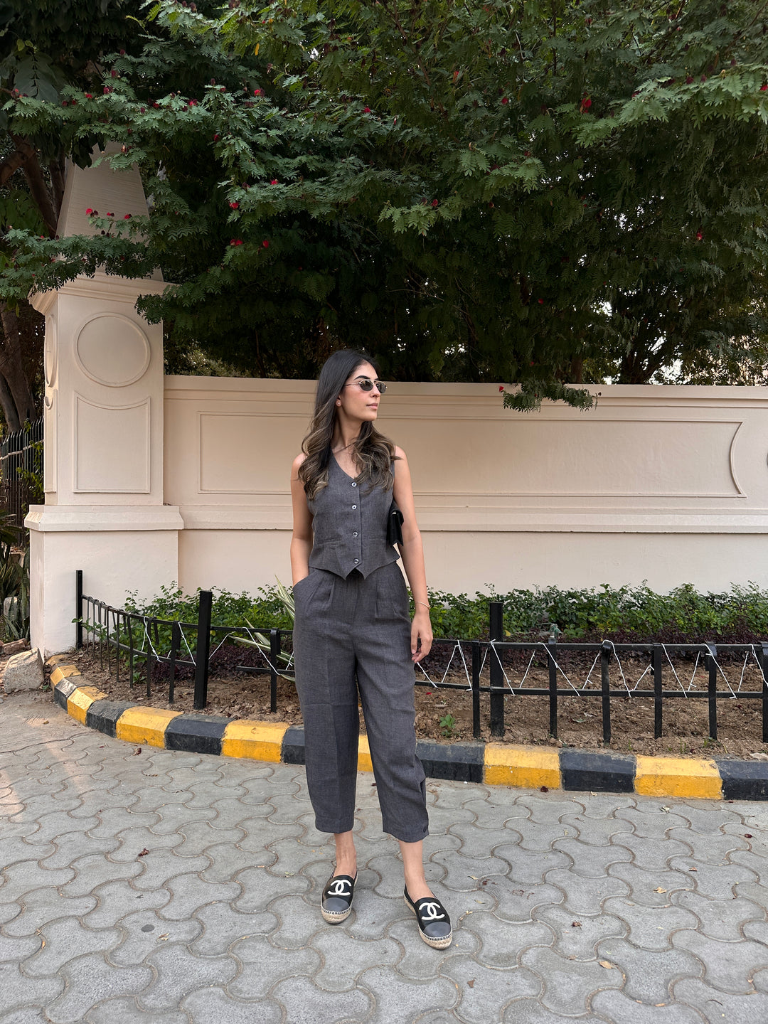 Camille Coord Set - Stone Grey (As Seen On Rhea Kapoor)