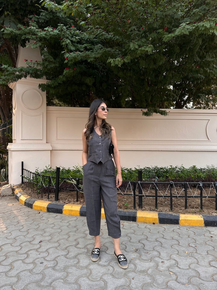 Camille Coord Set - Stone Grey (As Seen On Rhea Kapoor)