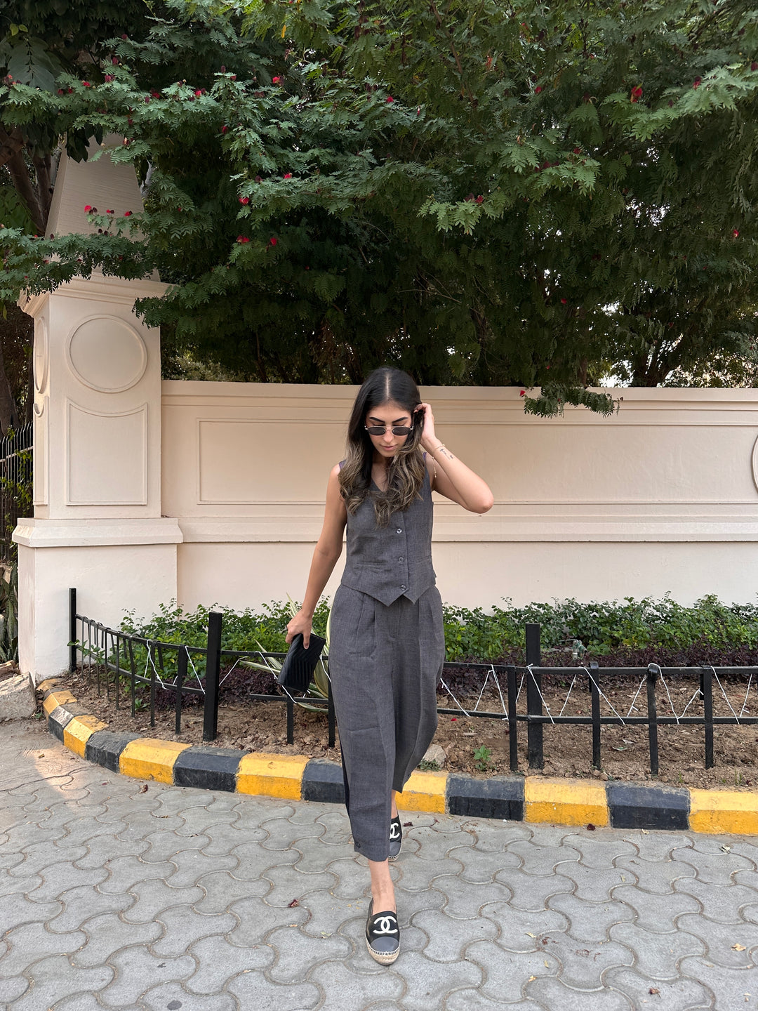 Camille Coord Set - Stone Grey (As Seen On Rhea Kapoor)