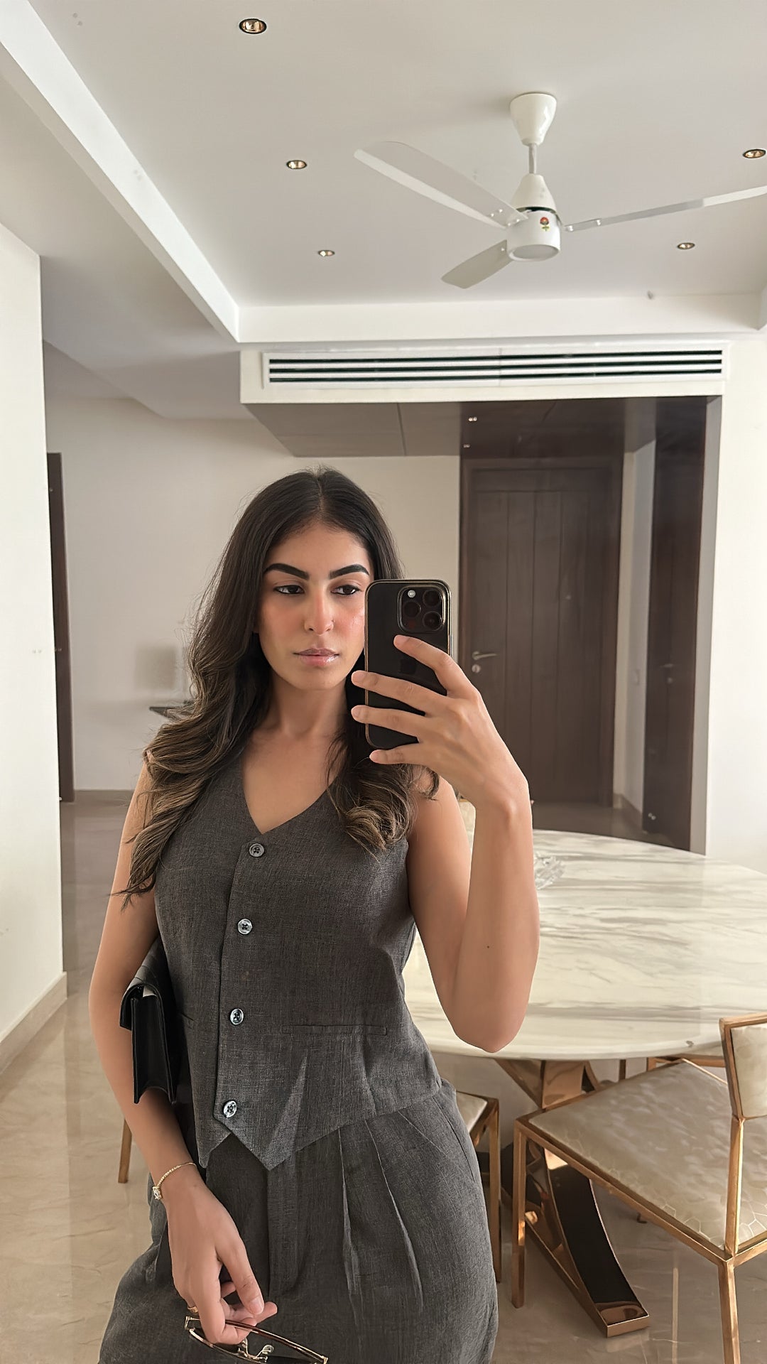 Camille Coord Set - Stone Grey (As Seen On Rhea Kapoor)