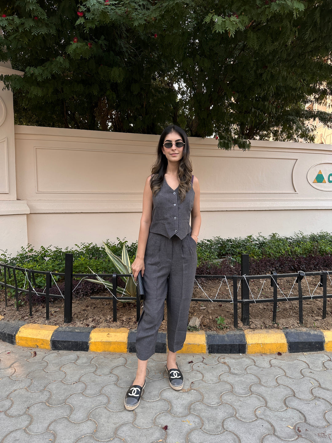 Camille Coord Set - Stone Grey (As Seen On Rhea Kapoor)