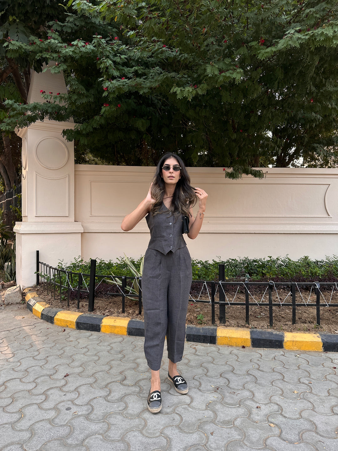 Camille Coord Set - Stone Grey (As Seen On Rhea Kapoor)