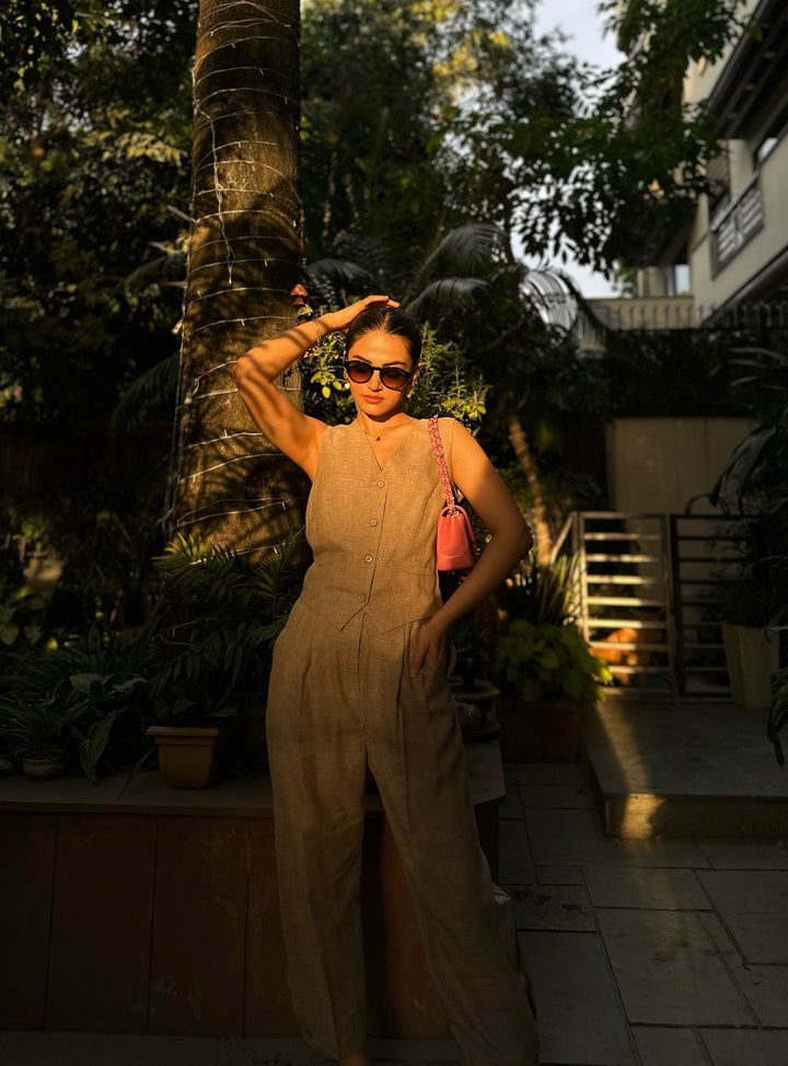 Camille Coord Set - Sand (As Seen On Mehak Bakshi)