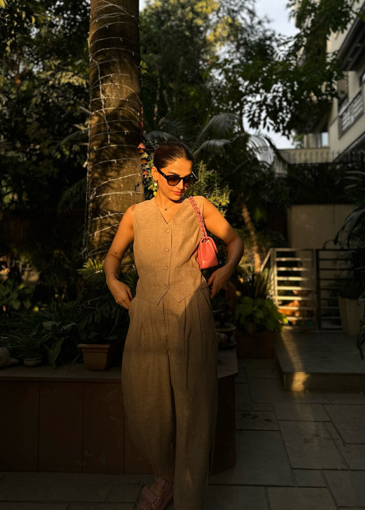 Camille Coord Set - Sand (As Seen On Mehak Bakshi)