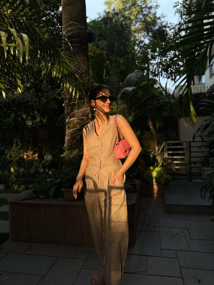 Camille Coord Set - Sand (As Seen On Mehak Bakshi)