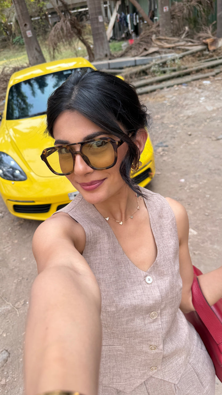 Camille Coord Set with Straight Pants - Sand (As Seen On Radhica Diwan)