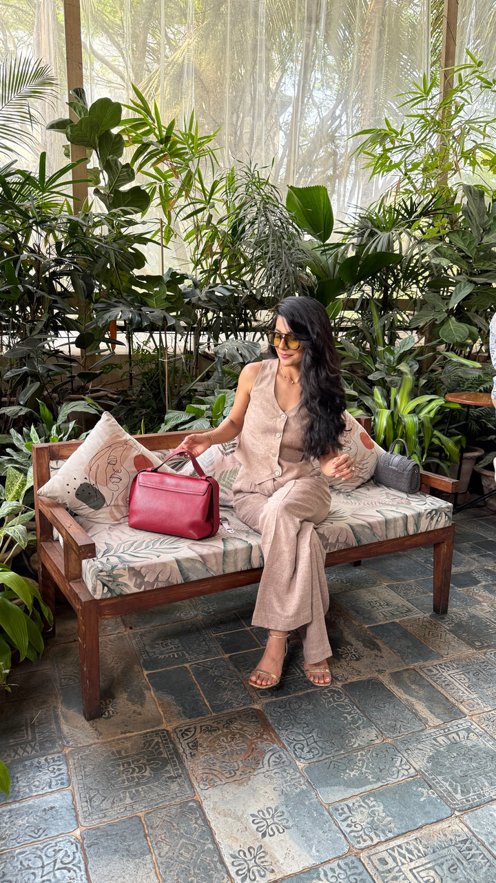 Camille Coord Set with Straight Pants - Sand (As Seen On Radhica Diwan)