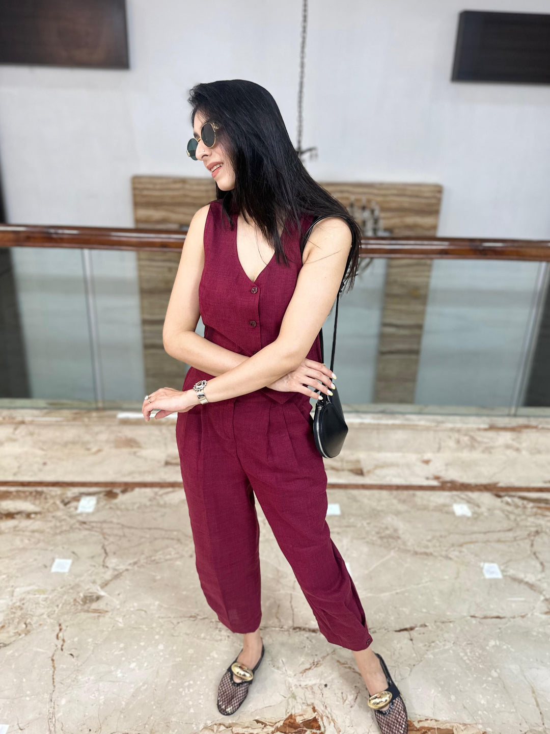 Camille Coord Set - Cherry Red (As Seen On Akshita Gosain)