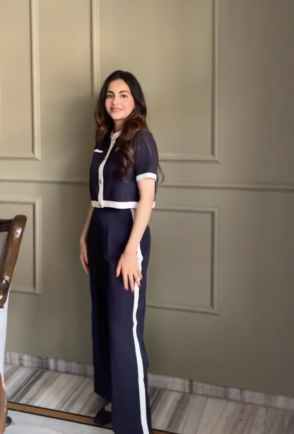 Bordeaux Coord Set - Navy Blue (As Seen On Jannat Khurana)