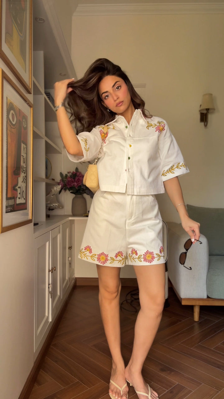 Wild Daisy Denim Co-ord Set (As Seen On Mehak Bakshi)